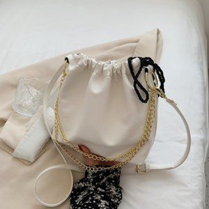 women shoulder bag,white